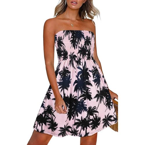 Women Summer Dress Off Shoulder Sleeveless Elegant Beach Dress Short Bikini Cover Up.[E684]