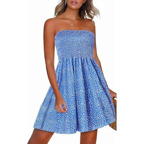 Women Summer Dress Off Shoulder Sleeveless Elegant Beach Dress Short Bikini Cover Up.[E694]