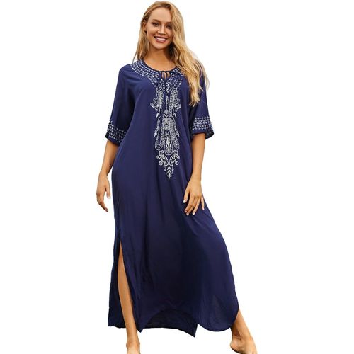 Oversized Kaftan Bohemian Nightgown For Women Homewear Beach Dress.[E253]