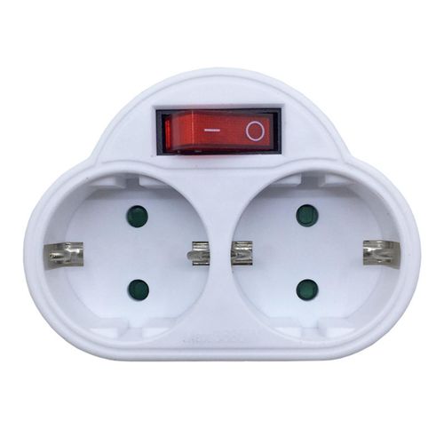 Adaptateur Schuko à double prise Eu à 2 voies avec interrupteur Adaptateur convertisseur multiprise PAY