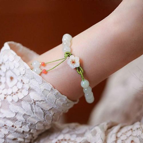 Bracelet Rond De Jade Bracelet De Mode Bohême Casual Style Méditation Bijoux
