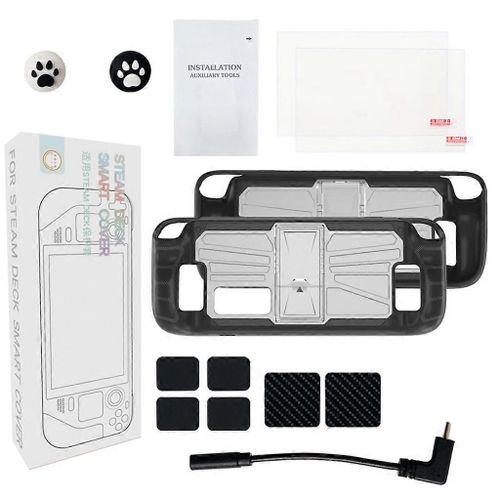 Étuis De Protection Pour Steam Deck Avec Autocollants De Film Temered Outils De Couverture De Joystick