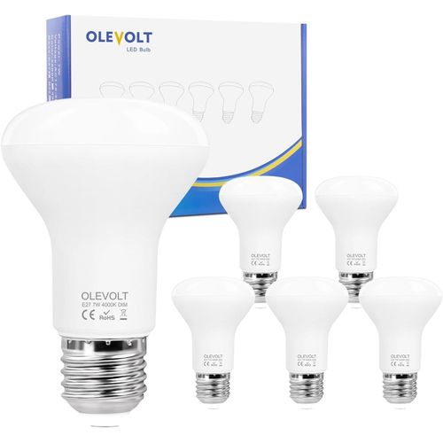 Ershi-R63 Ampoules Led E27 Dimmable, 7w Équivalent Halogène 70w, E27 Led Spot R63, Culot Vis E14 Led Réflecteur R63 4000k Blanc Ne[5