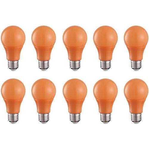 Ershi-Ampoule Led Orange E27 3w, A60/A19 Ampoule Colorée E27 Équivalent Incandescence 30w, Pour Noël Halloween Décoration Fête Bar[6