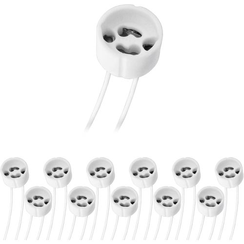 Ershi-Douille Spot Gu10 Avec Silicon Câble, 0-250v 2a Max. 300w, Standard Gu10 Socket Base En Céramique, Adaptateur Connecteur Pou[4