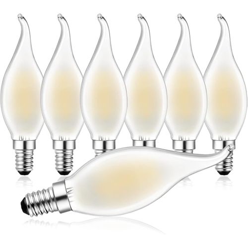Ershi-Ampoule E14 Led Bougie Dimmable, 4 W E14 Led, E14 Led Blanc Chaud 2700 Kelvin, Lampe À Incandescence 350 Lumens, Remplace 40[6