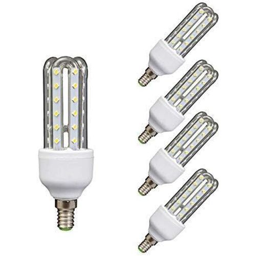 Ershi--3u A Mené Le Tube De Lampe D'ampoule E14 3000k Lumière Chaude 9w (Pack5)[7074]