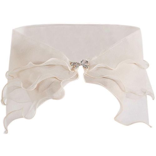 Femmes Couche Gaze Châle Wrap Haussement D'épaule Pour Strass Boucle Robe De Mariée Couvrir Sexy Hors Épaule Volants Boléro Capel