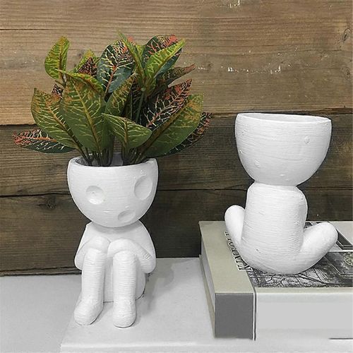 Momie Vase Jardinage Pot De Fleurs Petit Stand De Plante D'air Stand De Plante D'intérieur Personnage Abstrait Vase Ornements,B