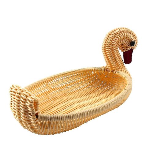 Eco-friendly Woven Basket Storage Basket Imitation Rattan Woven Basket Animal Shape Storage Basket Display Basket (28x18x18cm) JN