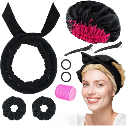 Gothicana By Emplot De 9 Bandeaux Bouclés En Velours Doux Et Confortables Sans Chaleur (Noir, 9 Pièces)