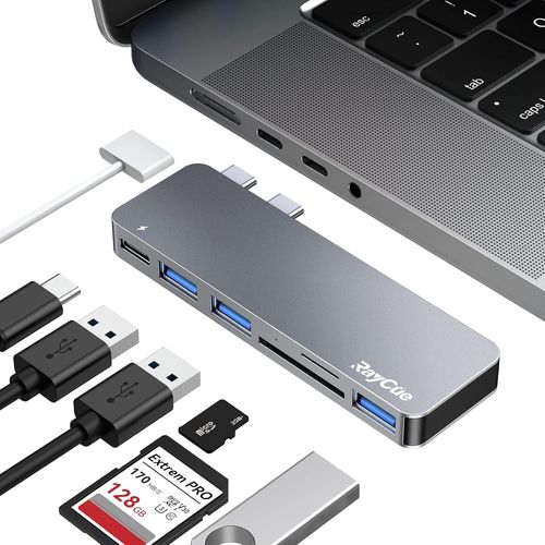 GOTHICANA BY EMPAdaptateur Usb C Hub Pour Macbook Air 2020 2019 2018 13"" 15"" 16"", Usb-C Accessoires Compatible Avec Macbook Pro Avec 3 Ports Usb 3.0, Lecteur De Carte Tf/Sd, Thunderbolt 3 Power Deliv