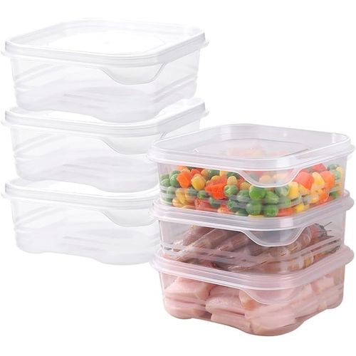 ChenQuanSarl-6 Pièces Boite Alimentaire 350Ml, Petite Boîte De Conservation Plastique, Petite Boîte Plastique Avec Couvercle Alimentaire, Petite Boîte Congelation Alimentaire, Boîte De Stockage Alime