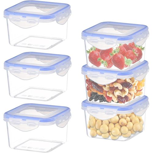 Chenquansarl-Boîtes De Conservation Avec Couvercle, 6 Pièces 430ml Boite Hermetique Alimentaire Transparent Boite Alimentaire Plastique Anti-Fuites Et Empilables