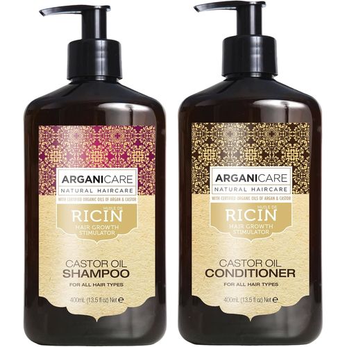 Chenquansarl-Duo (Shampooing Accélérateur De Croissance + Après Shampooing Reconstructeur) À Lhuile De Ricin Bio 400ml (Set De 2 Produits) 