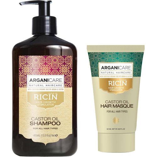 Chenquansarl-Gamme Ricin ¿ Shampoing Accélérateur De Croissance 400 Ml + Masque 50 Ml ¿ A Lhuile De Ricin Bio ¿ [Soin Pour Cheveux] -Nourrit | Renforce | Hydrate -Tous Types De Cheveux 