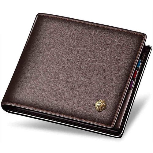 ChenQuanSarl-Portefeuille Homme, Cuir Véritable, Avec Poche Zippée, Portefeuille Blockage Rfid, Portefeuille En Cuir À Deux Volets, Porte-Monnaie Hommes Casual, Cadeau Pour Père, Frère, Petit Ami(Mar