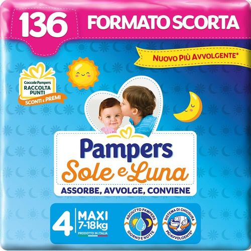 Chenquansarl-Soleil Et Luna Couches I, Enfants Un Xe, Taille 4 (7-18 Kg), 136 Couches