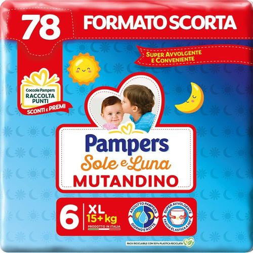 Chenquansarl-Soleil Et Lune Couche ¿¿ Culotte Extralarge, Taille 6 (15+ Kg), 78 Couches