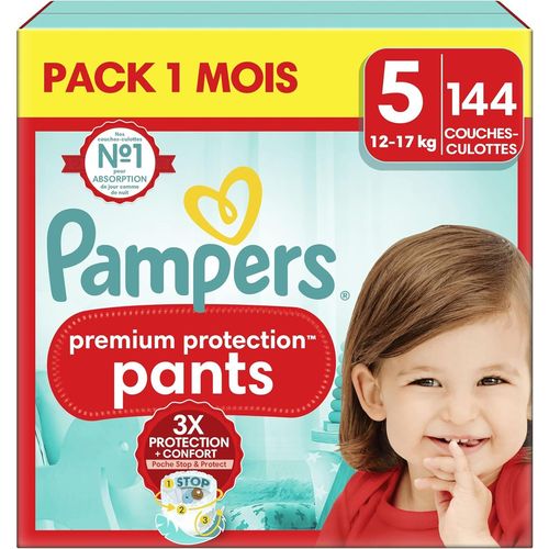 Chenquansarl-Premium Protection Pants, Taille 5, 144 Couches-Culottes, 12-17kg, Notre Meilleur Confort & Protection, Maintien 360¡Ã Contre Les Fuites Et Mati¿¿Res Ultra-Douces, Pack 1 Mois