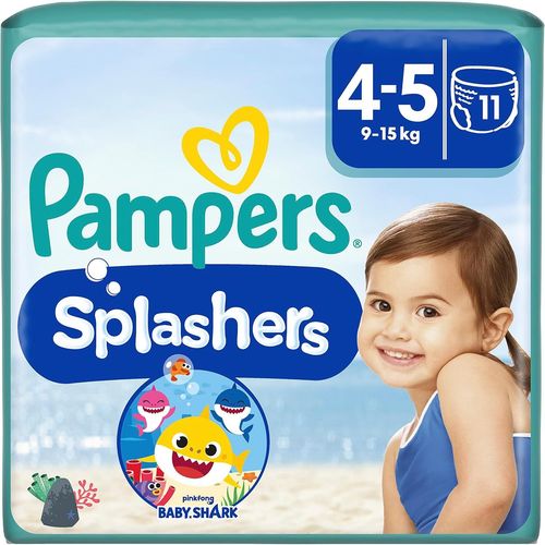Chenquansarl-Splashers, Taille 4-5, 11 Couches-Culottes De Bain Jetables, 9-15kg, Le Confort D'un Maillot De Bain Et La Protection Optimale Dans L'eau, Edition Limit¿¿E Baby Shark