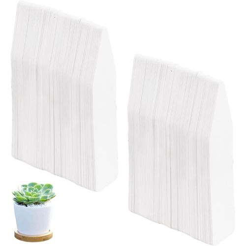 Chenquansarl-200 Pièces Mini Étiquettes Pour Semis En Plastique Blanc, 5x1 Cm, Étiquettes De Jardin Extérieur Réutilisables Et Imperméables, Pour Herbes, Arbres Fruitiers Et Serres,Marqueur De Pot De