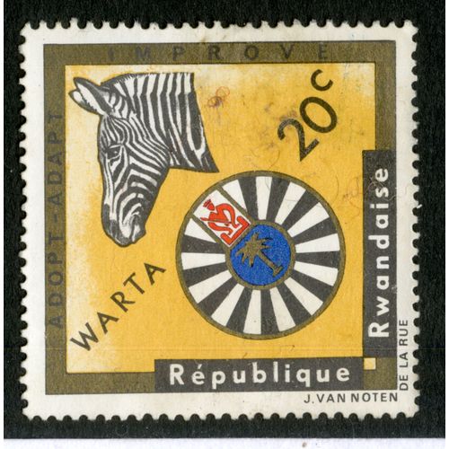 Timbre Non Oblitéré République Rwandaise, Warta, 20 C