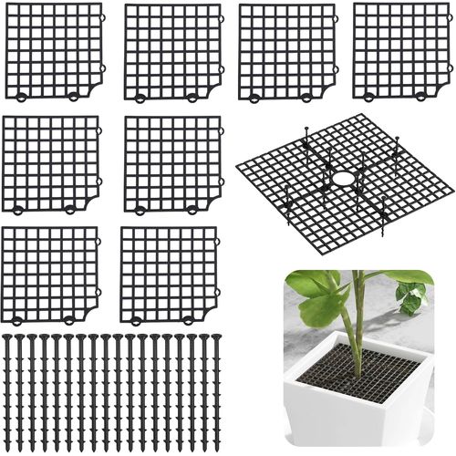 ChenQuanSarl-Lot De 2 Grilles De Protection Pour Pot De Fleurs, 30 Cm, Taille Découpable, Protection Des Plantes, Chat, Cache-Pot De Fleurs, Housse De Protection Pour Plantes, Petites Plantes En Pot,