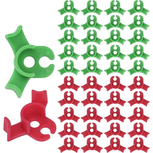 ChenQuanSarl-Lot De 40 Clips Plantes, Clips D'Entraînement Pour Plantes, Cintreuse De Plantes, Anti-Corrosif, Réutilisable, Résistant À L'Humidité, Pour Fleurs, Vignes, Branches (Rouge 20 + Vert 20)