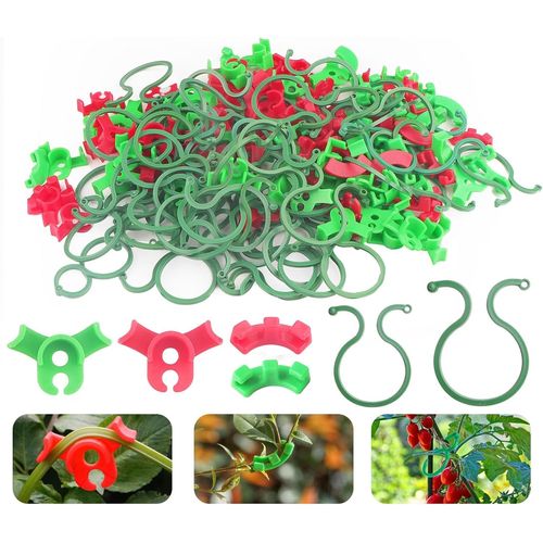 ChenQuanSarl-240 Pièces Clips D'Entraînement À Faible Stress Plante Cintreuse De Plantes Plastique Bender Clip 90 Degrés Clips En Forme De 8 Pour Plantes Grimpantes Légumes Et Fleurs Rouge Vert