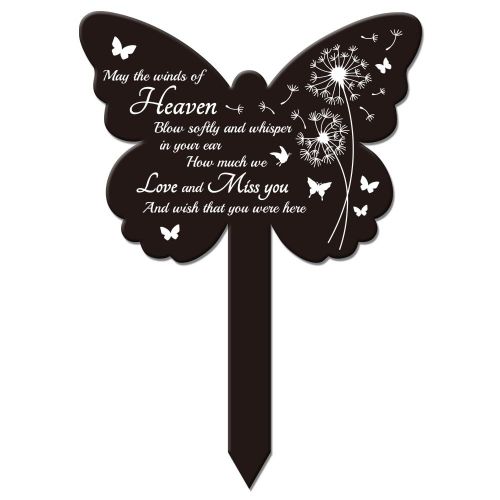 ChenQuanSarl-Piquet De Jardin En Forme De Pissenlit En Forme De Papillon Plaque Commémorative Commémorative Pour Cimetière Piquet Funéraire En Acrylique Imperméable Piquet De Jardin Pour Cour