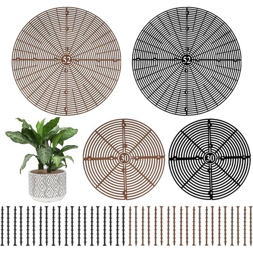 ChenQuanSarl-Lot De 4 Grandes Grilles De Protection Pour Pots De Fleurs, 52 Cm Et 30 Cm, Découpables, Protection Des Plantes, Chats Et Enfants, Cache-Fleurs D'Intérieur Et Extérieur, Avec Supports