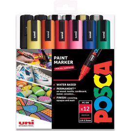 Chenquansarl-Uni Pc-5m Ensemble De 12 Marqueurs Professionnels Pour Peinture Avec Marqueurs Noir + Blanc Supplémentaires