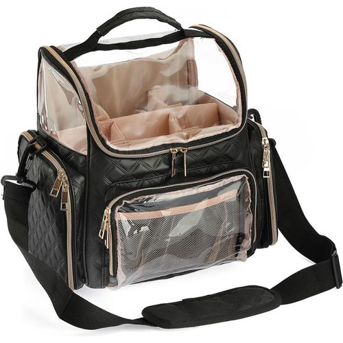 Chenquansarl-180 Trous Trousse De Rangement Pour Feutres Sac De Marqueur Multifonctionnel Sacoche Avec Lanière Grande Capacité (Motif À Carreaux, Noir)