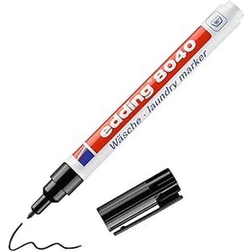 Chenquansarl-8040 Marqueur Spécial Tissu - Noir - 1 Stylo - Pointe Ronde De 1 Mm - Feutre Textile Lavable En Machine (95 °C) Pour Écrire Sur Les Vêtements - Marqueur Textile