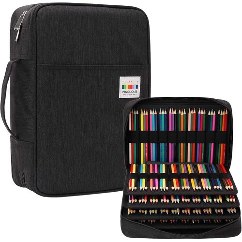 Chenquansarl-304 Slots Trousse Crayons,4 Compartiments Trousse Crayon De Couleur Grande Capacité Pochette Sac Porte-Stylo Pour Le Rangement De Feutres Crayons Stylos Crayons Aquarelle Gomme¿Schwarz¿