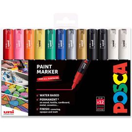 Chenquansarl-Uni Pc-1m Ensemble De 12 Marqueurs Professionnels Pour Peinture Avec Marqueurs Noir + Blanc Supplémentaires