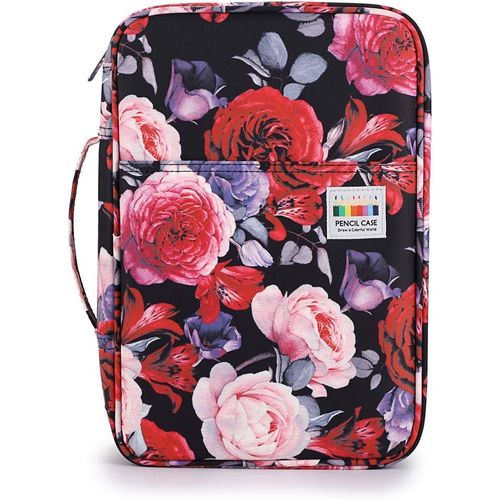 Chenquansarl-Sumnacon 300 Trousse De Crayon Sac À Crayons/Stylos/Feutres Pour L'école Et Bureau Avec Grand Capacité (Rouge Rose)