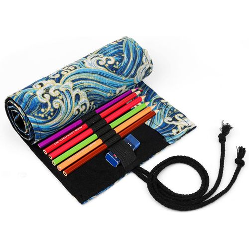 Chenquansarl-72 Trousse Rouleau Feutre, Trousse Crayon De Couleur, Trousse Crayon En Toile, Trousse Rangement Crayon Couleur, Transporter Et À Laver, Pour Crayons, Pinceaux De Maquillage, À L'extérie