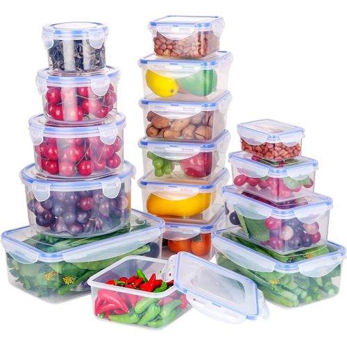 Yemaesre-Boîte Alimentaire Plastique Lot De 32 Pièces (16 Récipients+16 Couvercles) Avec Couvercles Hermétiques Empilable Pour Lave Vaisselle,Congélateur,Micro-Ondes