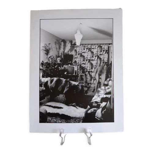 Photo argentique anonyme jeune femme nu artistique vers 1970 noir