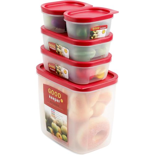 Yemaesre-Conservation Alimentaires Hermétiques Avec Couvercles, 5 Pièces Boîtes Alimentaires, Sans Bpa, Meal Prep Containers Pour Rangement Cuisine, Congélation Et Micro-Ondes