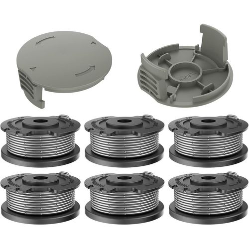 YEMAESRE-6 Pièces Ø1,6 Mm-5M F016800569 Bobine Coupe Bordure Et 2 Pièces Capuchon Bobine ¿Compatible Avec Bosch Convient Pour Coupe-Bordures Sans Fil Easygrasscut