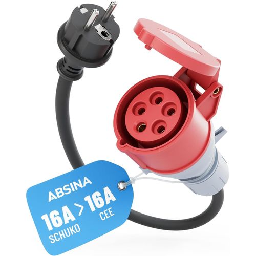 YEMAESRE-Adaptateur Pr Schuko Vers Raccord Cee - Fiche De Contact De Protection Vers Cee 16A 5 Pôles Avec Câble De 60 Cm Et Protection Ip44 - Adaptateur Triphasé Vers Fiche Schuko Pour Vehicle