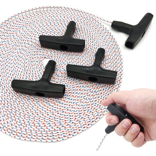 YEMAESRE-Lanceur Poignée De Démarrage Avec Corde15 Mètres 3,0 Mm,Corde De Départ Et Poignée, Corde Traction Démarrage, Corde De Démarreur À Rappel 4Pcs Poignée De Démarrage,Pour Tondeuse À Gazon,Tron