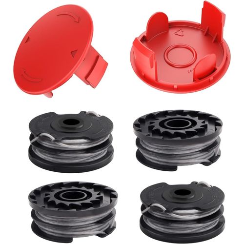 YEMAESRE-Bobine De Fil Pour Coupe-Bordures F016800351/1600A00X61 ¿ Bobine De Rechange Pour Bosch Art 30-36 Li Advancedgrasscut36 Art 24 27 30 Art24+ Art27+ Art30+ Lot De 4 Bobines + 2 Couvercles