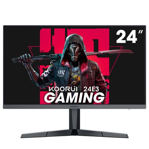 KOORUI Ecran PC Gamer 24 Pouces, 165Hz 1080p 1ms IPS, FreeSync Compatible avec G-Sync, Moniteur PC HDMI, Angle de Vision de 178°, Montage Mural VESA (FHD 1920x1080, DisplayPort) Noir