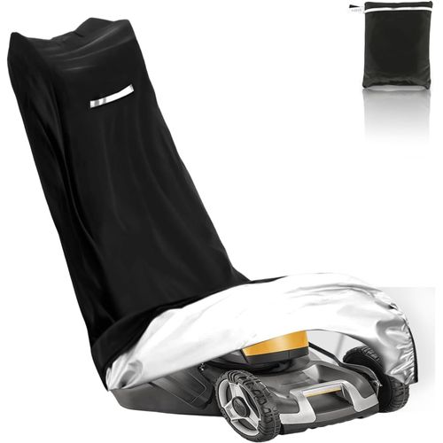 YEMAESRE-Housse De Protection Imperméable Pour Tondeuse À Gazon En Tissu Oxford 210D Avec Cordon De Serrage Et Sac De Rangement Pour Tracteur À Gazon (195 X 108 X 66 Cm)