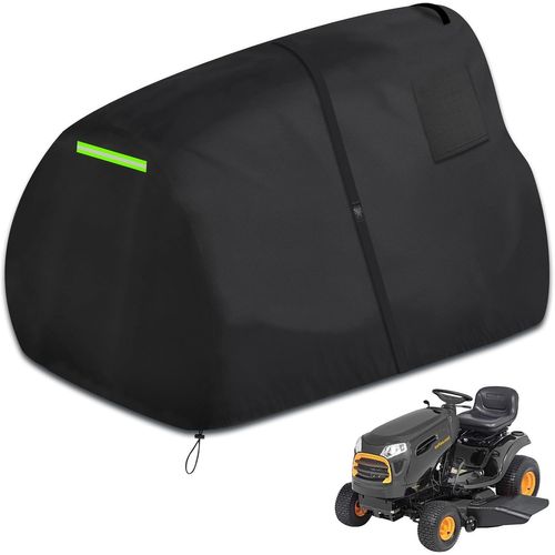 YEMAESRE-Housse Pour Tondeuse Auto-Portée, Tissu Oxford 600D Durable Imperméable Housse De Tracteur De Jardin, Résistant Aux Uv, Indéchirable Pour Tondeuse Autoportée (183X137X117 Cm,Schwarz)