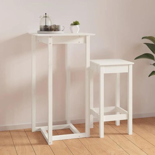 Table De Bar En Bois Massif De Pin | 60x60x110 Cm, Compacte, Stable, Design Rustique, Gain De Place